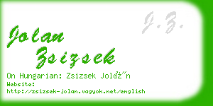 jolan zsizsek business card